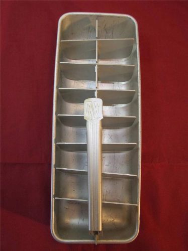 Montgomery ward vintage aluminum ice cube freezer tray ~ with lever~metal silver for sale