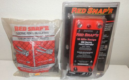 NEW Red Snap’r 66B Electric Fence Controller + Insulators 15 mile Range