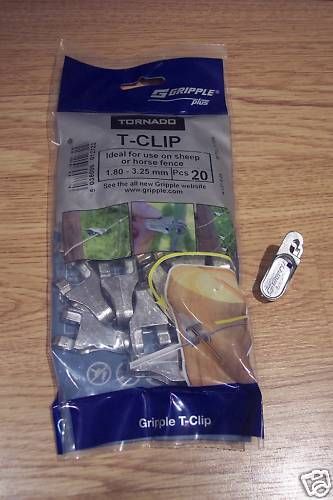 20 Gripples T-Clips horse/sheep netting gripple