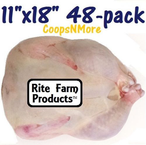 48 PK OF 11&#034;x18&#034; POULTRY SHRINK BAGS CHICKEN FOOD PROCESSING SAVER HEAT FREEZER