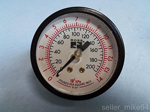 Ross General Purpose Gauge 0-200 PSI 1/4&#034; NPT 5400A2011 NNB