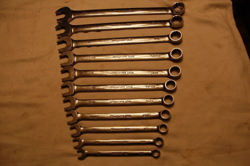Snap-on 11 Pc. Combination Wrench Set 3/8&#034; to 1&#034; SOEX
