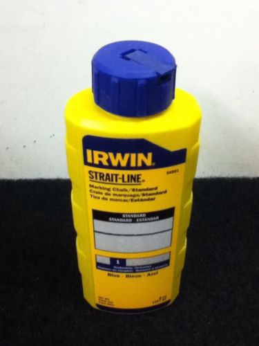 New Irwin Strait-Line Permanent Marking Chalk BLUE 8 Oz Bottle #64902