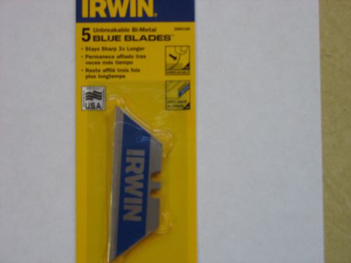New irwin 2084100 utility knife bi-metal blue blade 5 pack unbreakable  usa for sale
