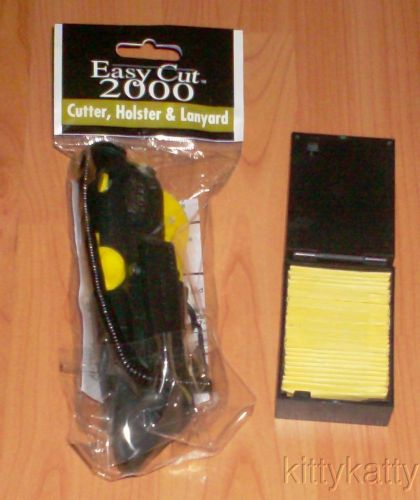 Easy cut 2000 safety box cutter knife w/ holster sealed &amp; 81 blades for sale