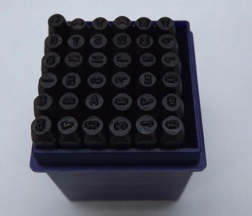 2MM NUMBER AND LETTER PUNCH PLASTIC CASE CAPITAL LETTERS NEW IN BOX 1/8&#034;