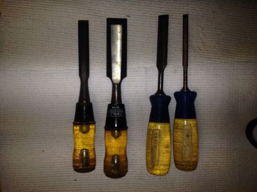 LOT OF FOUR WOOD CHISELS Stanley and  Craftsman