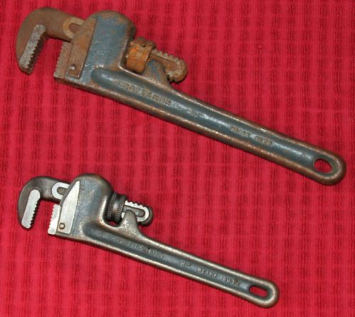 SET OF TWO VINTAGE CRAFTSMAN 10&#034; &amp; 8&#034; HEAVY DUTY PLUMBING/PIPE/MONKEY WRENCHES