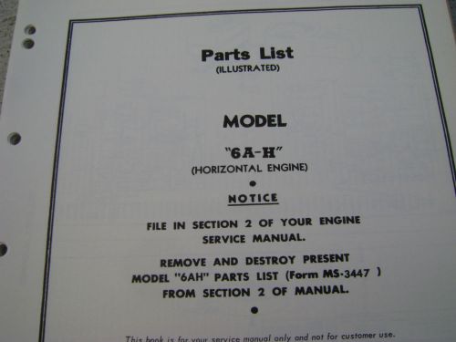 briggs and stratton parts list model series 6 A-H
