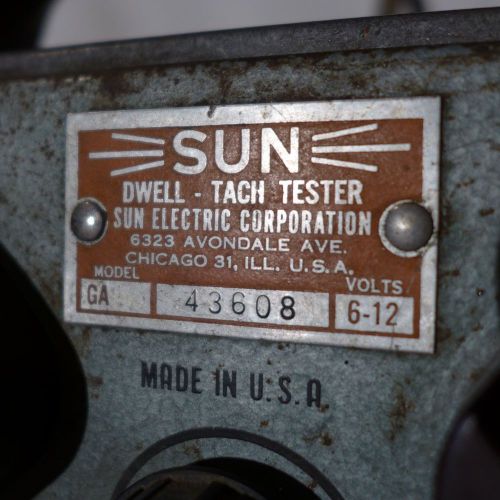 Antique SUN Automotive VINTAGE shop tools equipment dwell meter tachometer