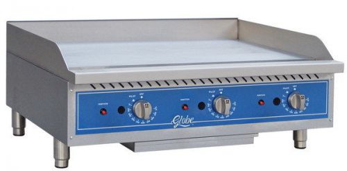 Globe 36&#034; counter top thermostatic gas griddle, gg36tg, flat, grill, new, food for sale