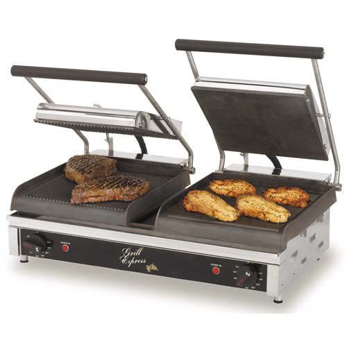 Star grooved iron commercial counter double panini sandwich grill press gx20ig for sale