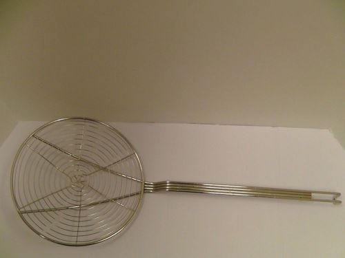 9&#034; Nickel Plated Spiral Wire Skimmer, 22&#034; Thunder Group