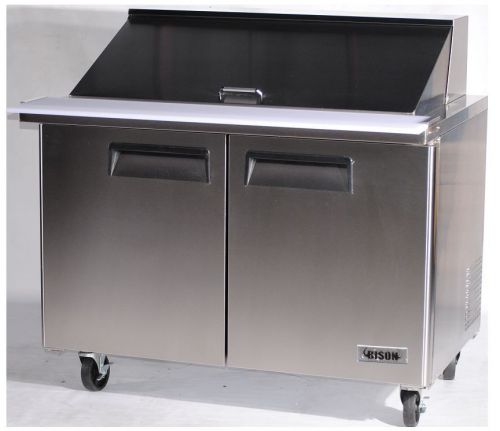 Bison stainless 48&#034; 2 door ,big top prep table bst-48-18 ,free shipping !!! for sale