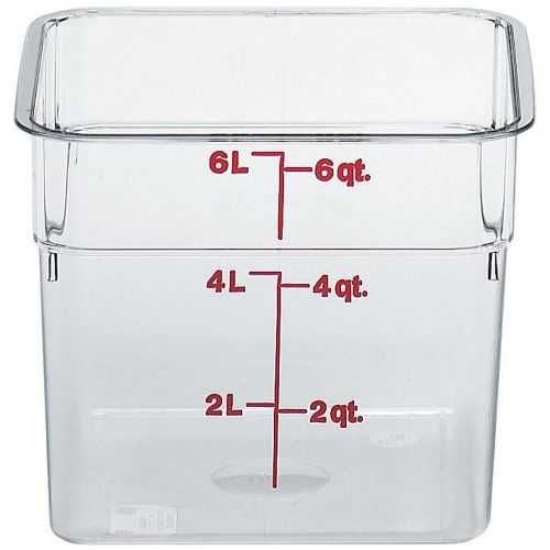 CAMBRO 6 QT. CAMSQUARE FOOD STORAGE CONTAINERS, 6PK CLEAR 6SFSCW-135
