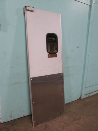 H.d. commercial aluminum traffic door w/two way mirror window  &amp; s.s. kick plate for sale