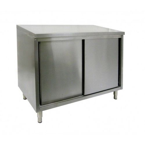 Stainless Steel Enclosed Work Table W Sliding Doors, Feet 30&#034;Wx60&#034;Lx35 CTD-3060S