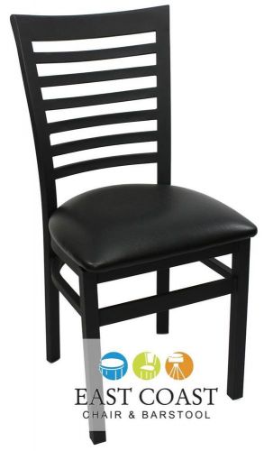 New Gladiator Full Ladder Back Restaurant Chair with Black Vinyl Seat