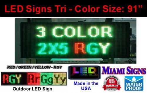 LED Sign 3 Color RGY Programmable Message LED Display Size 15&#034; x 91&#034; Color LED