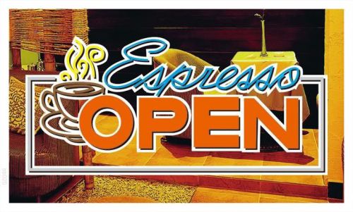 bb020 Espresso Coffee OPEN Cafe Banner Sign