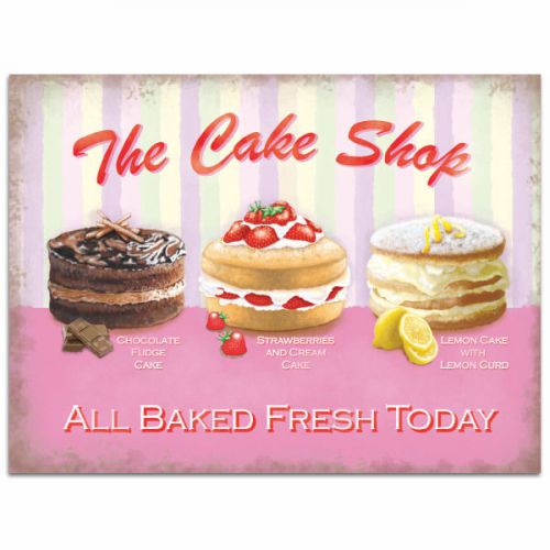 Cakes Baked Fresh Metal Sign