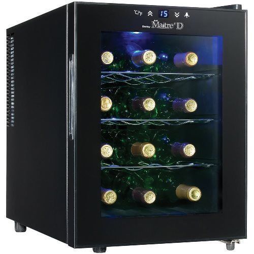 Danby 12 Bottle Wine Cooler Counter-Top Beverage Storage Fridge - Black