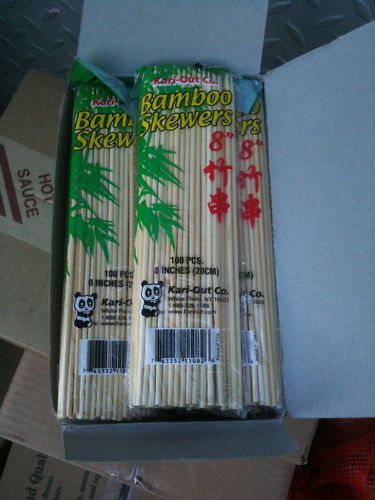 Lot of 10page 1000  8&#034;  Bamboo Skewers