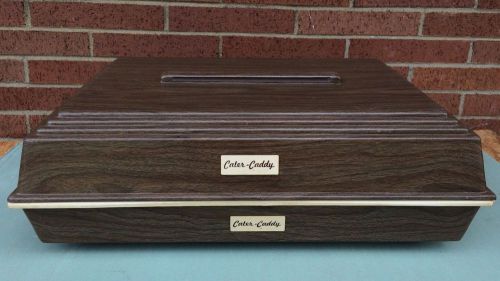 Vintage Woodgrain CATER CADDY  Restaurant Catering Serving Buffet 25&#034; x 17&#034; x 9&#034;