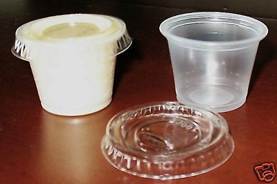250 sets -1 oz portion cup w/ lid -waxtart mold  / jello shots /lotions /samples for sale