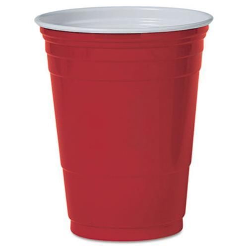 Solo Cup Company P16RLR Plastic Party Cold Cups, 16oz, Red, 50/pack