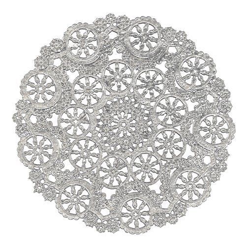 NEW Royal Lace Round Foil Doilies, Silver, 10-Inch, Pack of 8 (B26506)