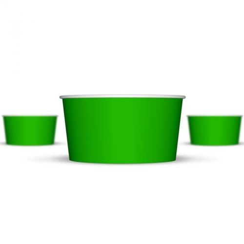 6 oz Green Paper Ice Cream Cups - 1,000 / Case