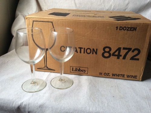 Vintage Libbey Glassware -8472- Citation 11oz White Wine Glasses /nib/ 12pack