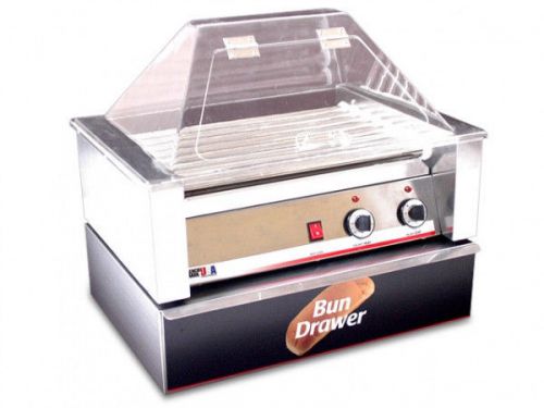Benchmarkusa 30 dogs hot dog roller grill package w/sneeze guard &amp; bun box for sale