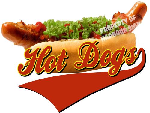 Hot Dogs Decal 14&#034; Hotdogs Concession Food Truck Cart Vinyl Menu Sign Sticker