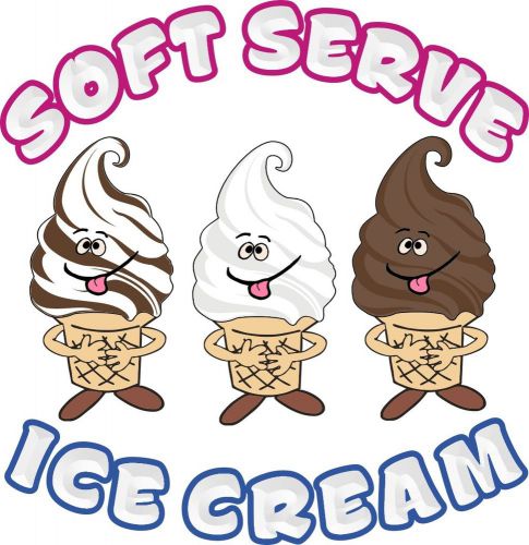 Soft Serve w/Lettering Ice Cream Concession Restaurant Decal 14&#034;
