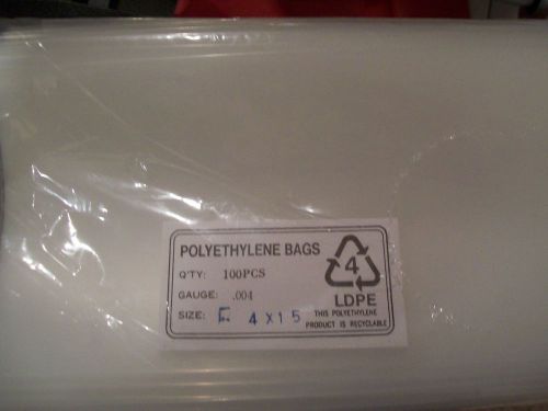 Polyethene Bags .004 Thick  4x15 100 count bags