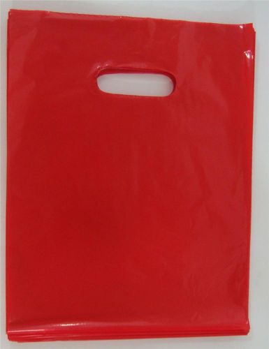 500 Qty. 9 x 12 Red Glossy Low Density Merchandise Bag Retail Shopping Bags
