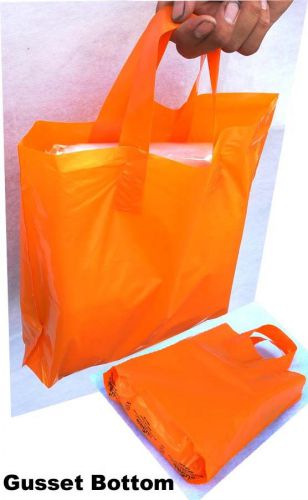 15x16+4&#034; 250 pcs green+orange+red+teal+white+yellow pe soft handle shopping bag for sale