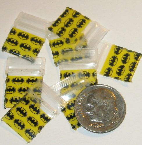 200 Mini Ziplock Bags 1/2 x1/2 in. Batman Baggies 1212 Apple brand reclosable