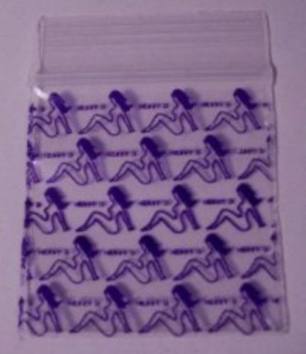 Printed Mini-ZipLock - Zip Lock Bags/Baggies -400 - 1 1/2&#034; X 1 1/2&#034; NakedLadies