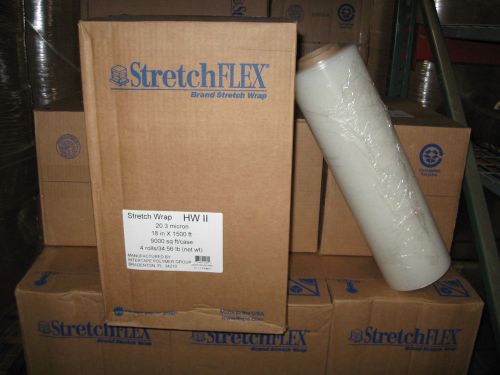 4 rolls intertape brand 80 gauge stretch wrap - 18&#034; x 1500&#039; per roll for sale