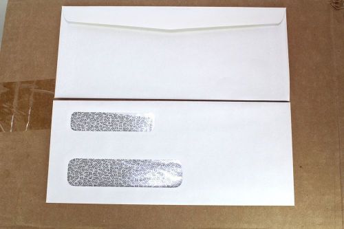 500 Security Tinted Envelopes Double Window Business Financial Privacy 3  5/8  x 8 5/8  