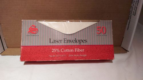 Southworth Laser Envelopes 49 Total Ivory Antique Laid 25% Cotton Fiber #10 24lb