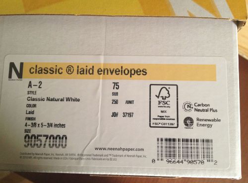 Box of 250 Classic Laid Natural White A2 Announcement Envelopes-FSC Certified