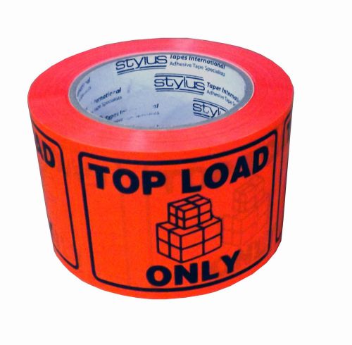 Top Load Only labels 100x75mm Fluoro Orange 50m Roll.  35825