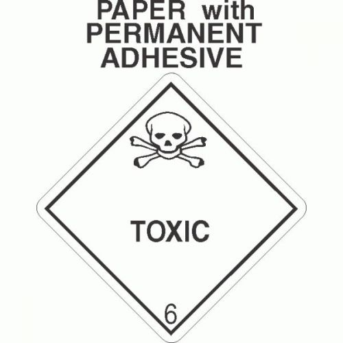Toxic class 6.1 paper labels d.o.t. 4x4 (roll of 500) for sale