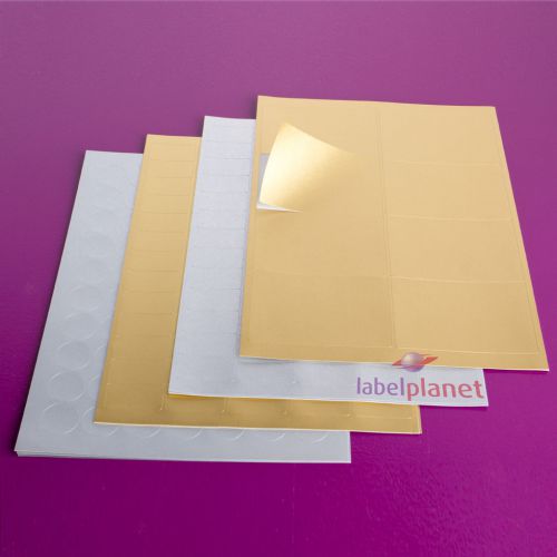 A4 Sheets Metallic Labels Gold Silver Round Blank Address Sheet Label PLanet®