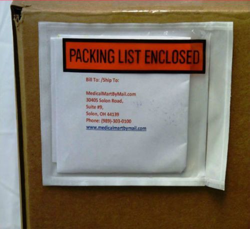 2000 Packing List Enclosed slip Holders Envelope 4 1/2&#034; x 5 1/2&#034; Pouch