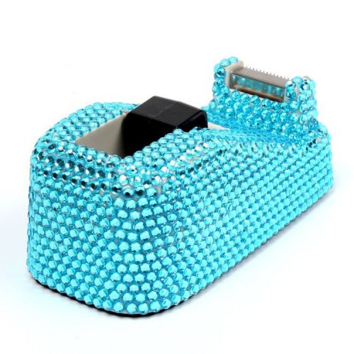 Blue Deluxe Boutique Tape Dispenser Rhinestone Holds Total 1 Tape[s] -Refillable